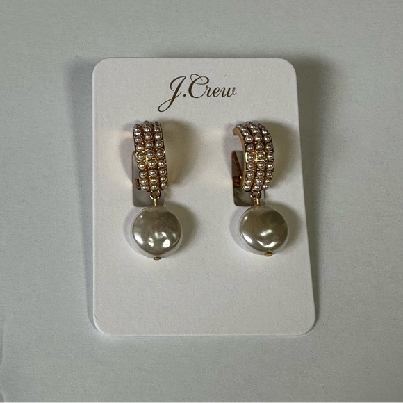 J.Crew Pearl hoops with freshwater pearl drops - Picture 3 of 6